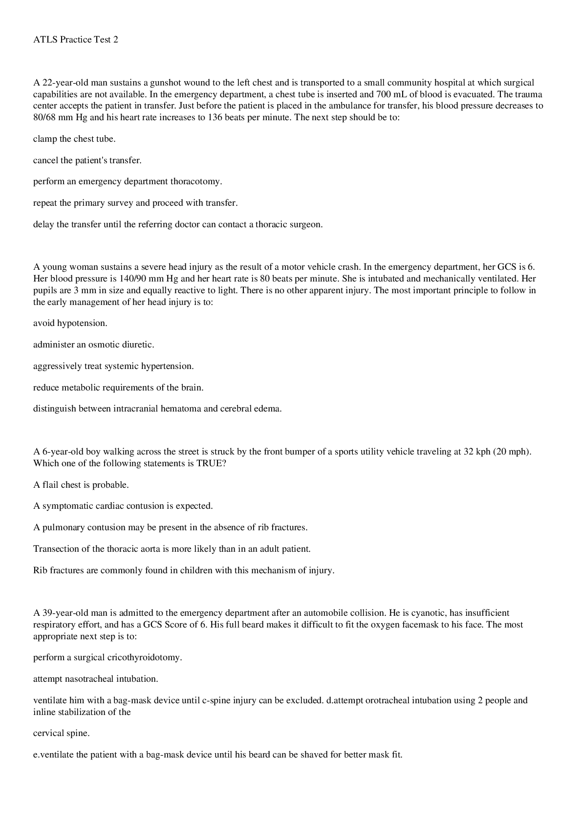 Preview image for ATLS Practice Test 2